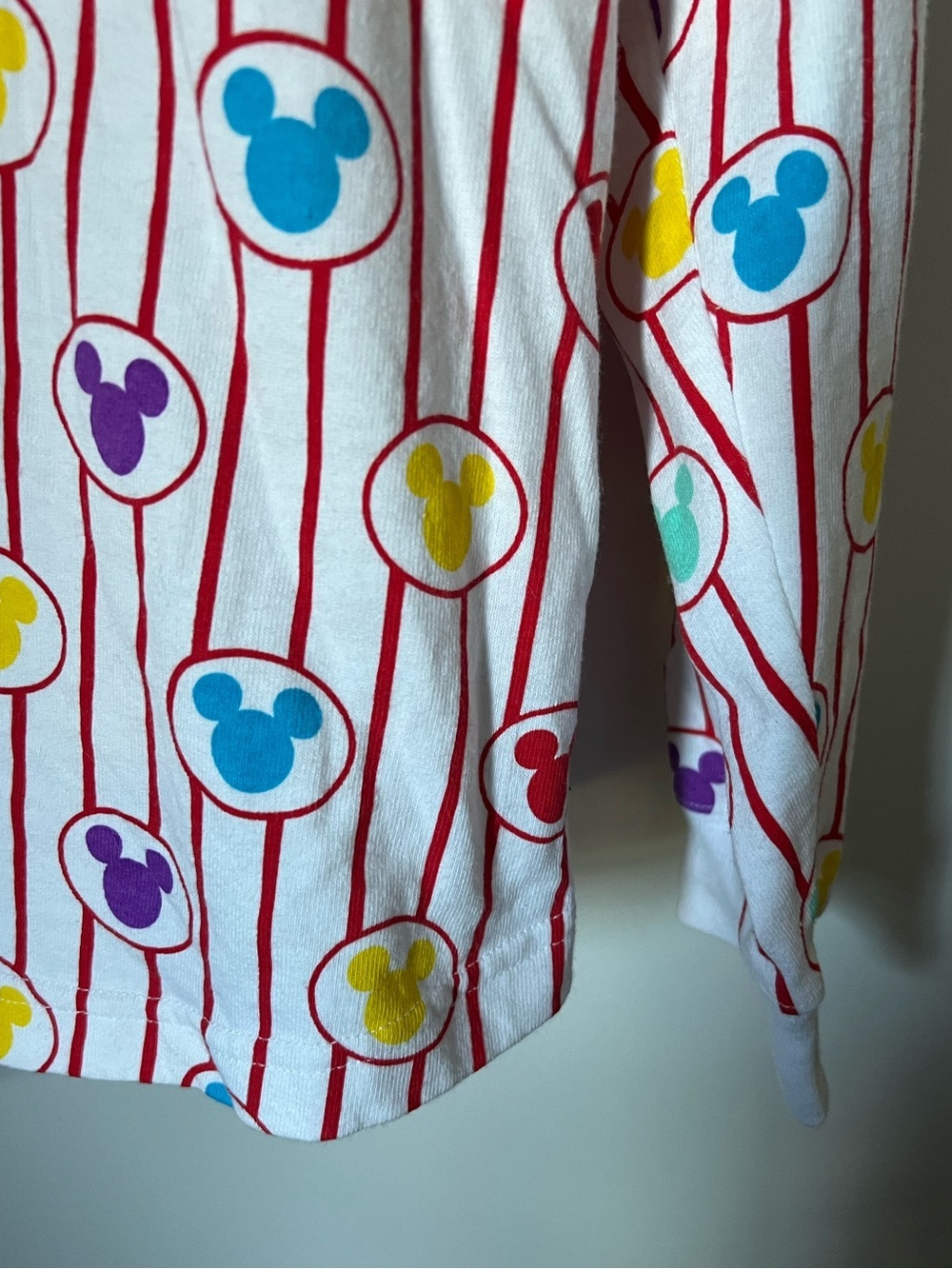 Disney Parks Popcorn + Ballon Spirit Jersey Striped Pattern Multicolored Mickey - Picture 11 of 14